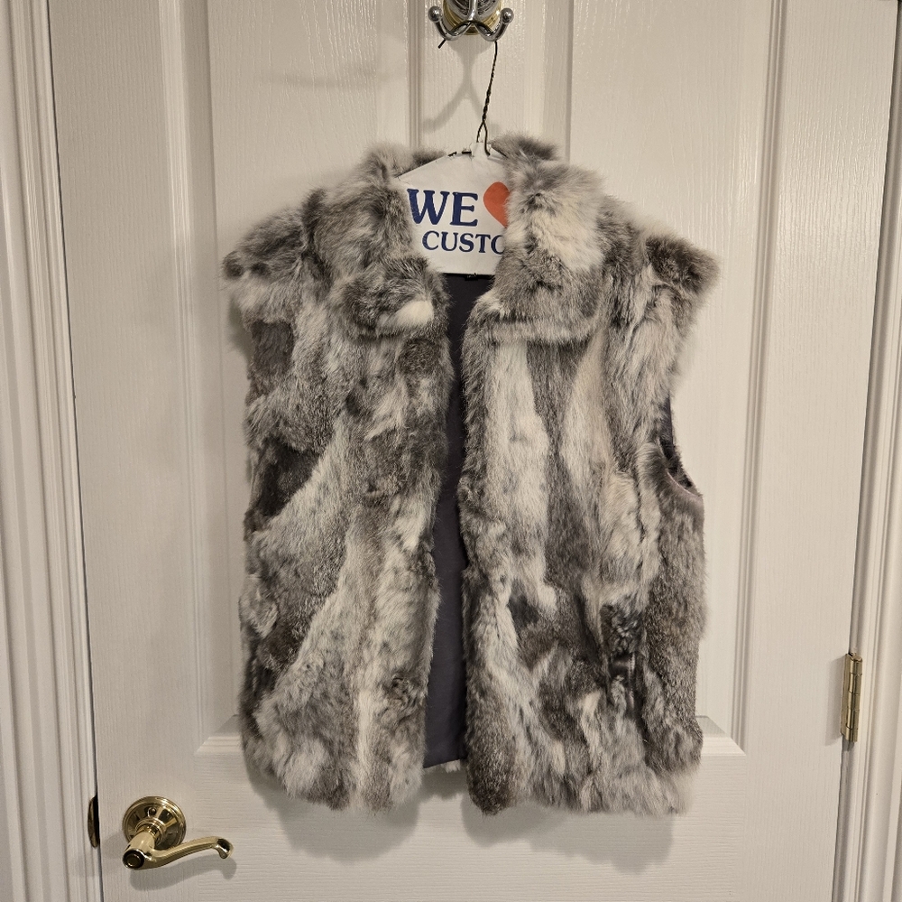 Adrienne Landau Real Rabbit Fur Vest